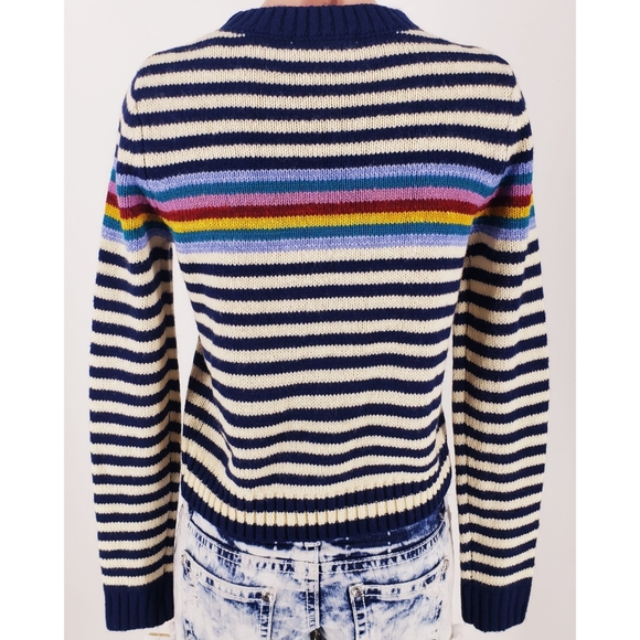 COPPER KEY Rainbow Striped Chunky Knit Sweater - Picture 2 of 9